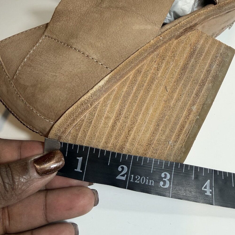 Eileen Fisher Jenkins Ankle Booties Size 10 Tan Nubuck Leather Minimalist Casual - Picture 11 of 11